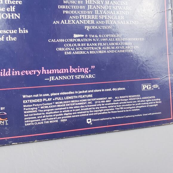 Laserdisc ~ SANTA CLAUS THE MOVIE Dudley Moore, John Lithgow 1985 - Picture 7 of 16